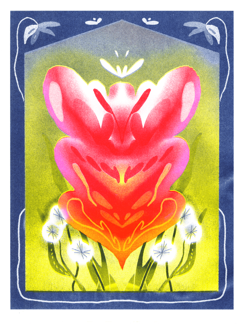 bloom risograph print