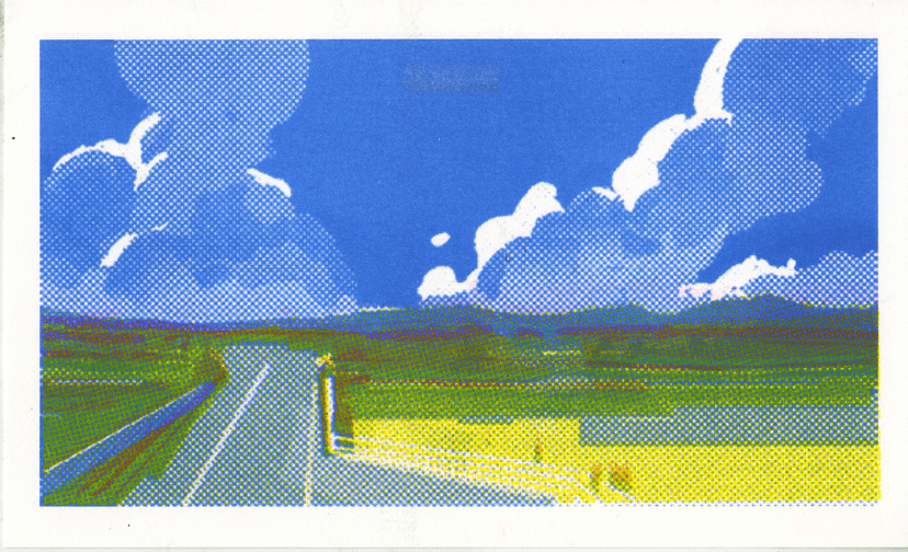 roadside risograph landscape print