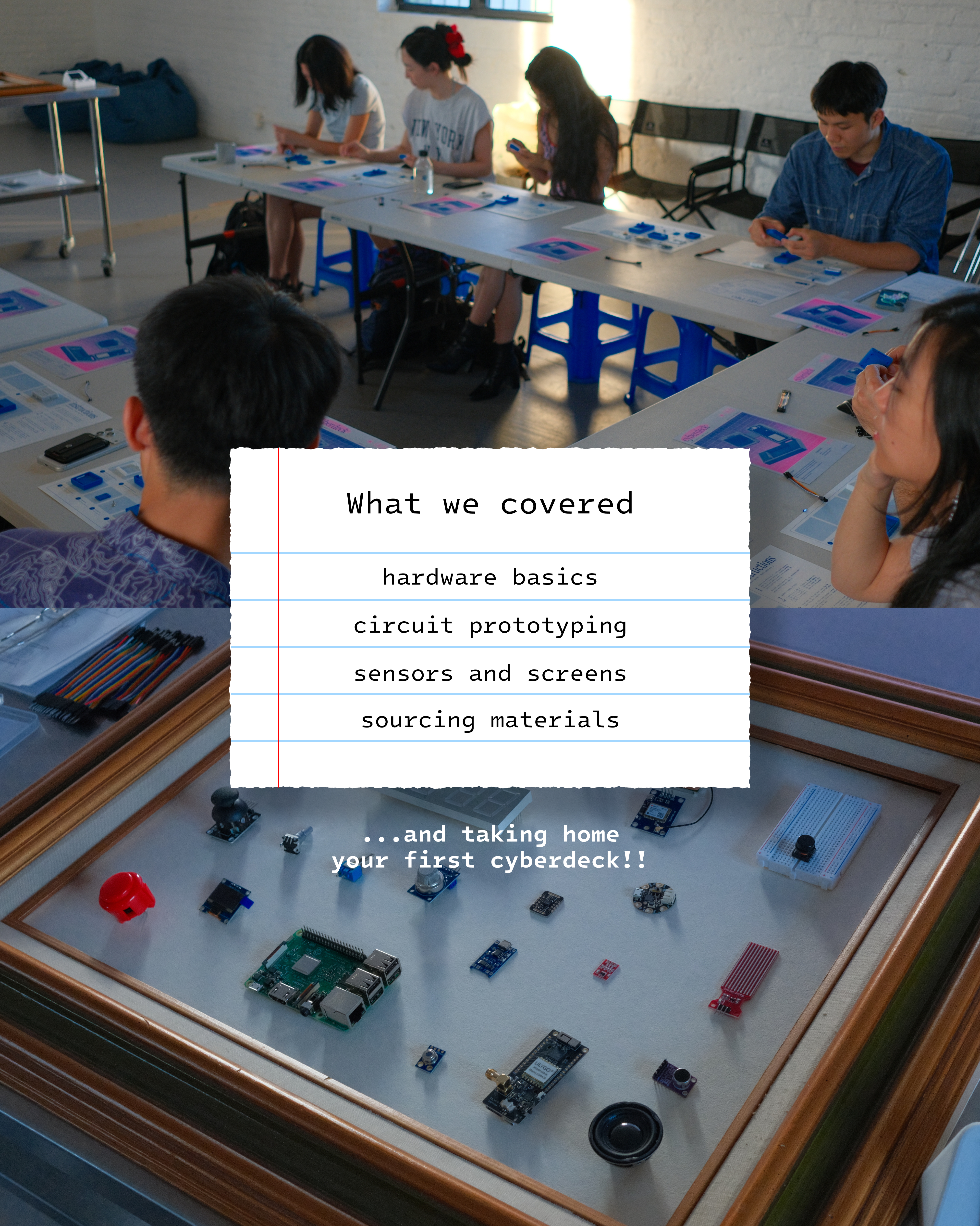cyberdeck workshop: circuit prototyping with sensors and screens